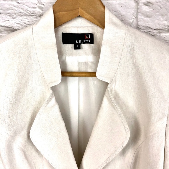 White Laura Blazer Size 8 - Picture 3 of 7